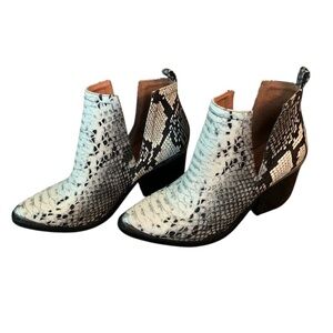 Jeffrey Campbell Cromwell Snakeskin Ankle Boots